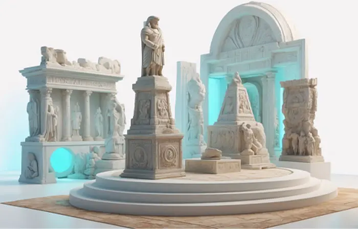 Egyptian Monuments 3D Design Picture Illustration image